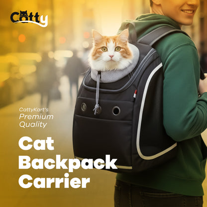Cat Backpack Carrier – Breathable & Comfortable Travel Bag by Cattykart™