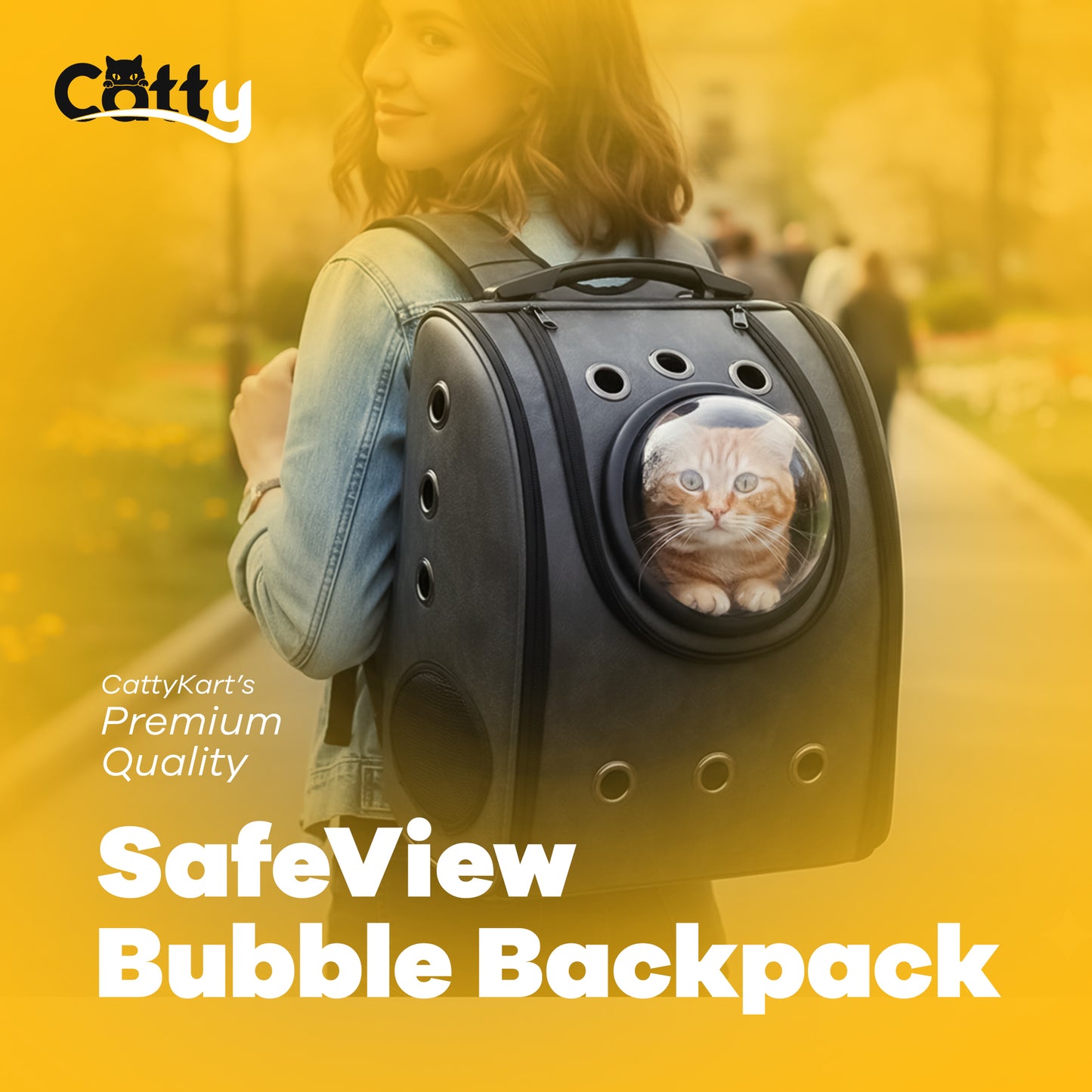 SafeView Bubble Backpack – Breathable & Stress-Free Travel Carrier by CattyKart™